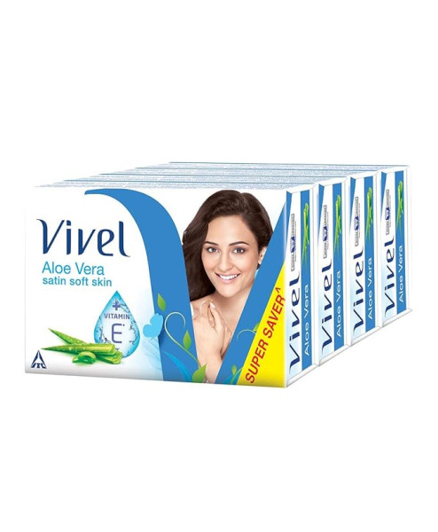 Vivel Aloe Vera Satin Soft Skin Soap 100g (Buy 4 Get 1 Free) 